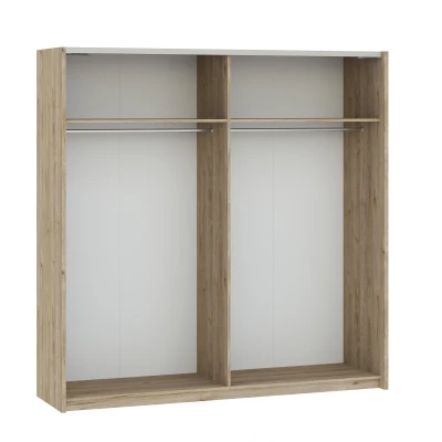 Gardrób 200 cm RANDLER - hikori dió / fehér