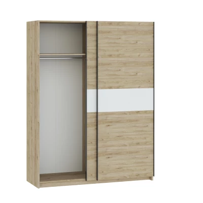 Gardrób 151 cm RANDLER - hikori dió / fehér