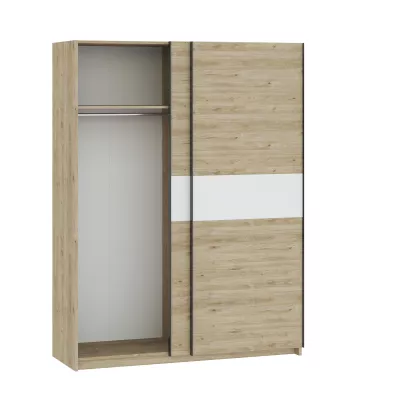 Gardrób 151 cm RANDLER - hikori dió / fehér
