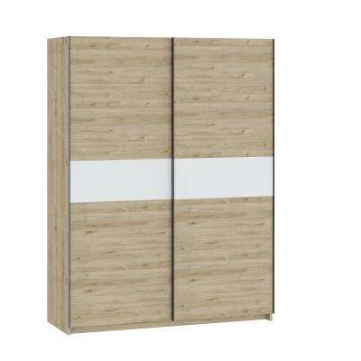Gardrób 151 cm RANDLER - hikori dió / fehér