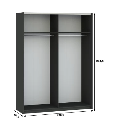 Gardrób 151 cm RANDLER - antracit / fehér