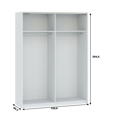 Gardrób 151 cm RANDLER - fehér / antracit