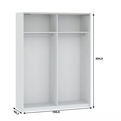 Gardrób 151 cm RANDLER - fehér / antracit