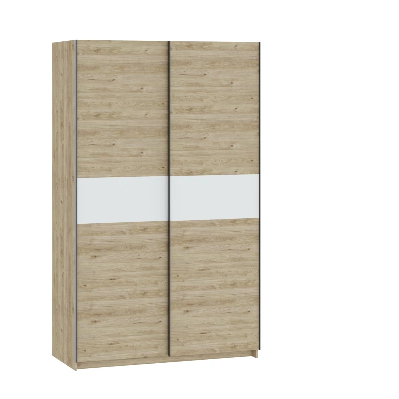 Előszobai szekrény 122 cm RANDLER - hikori dió / fehér