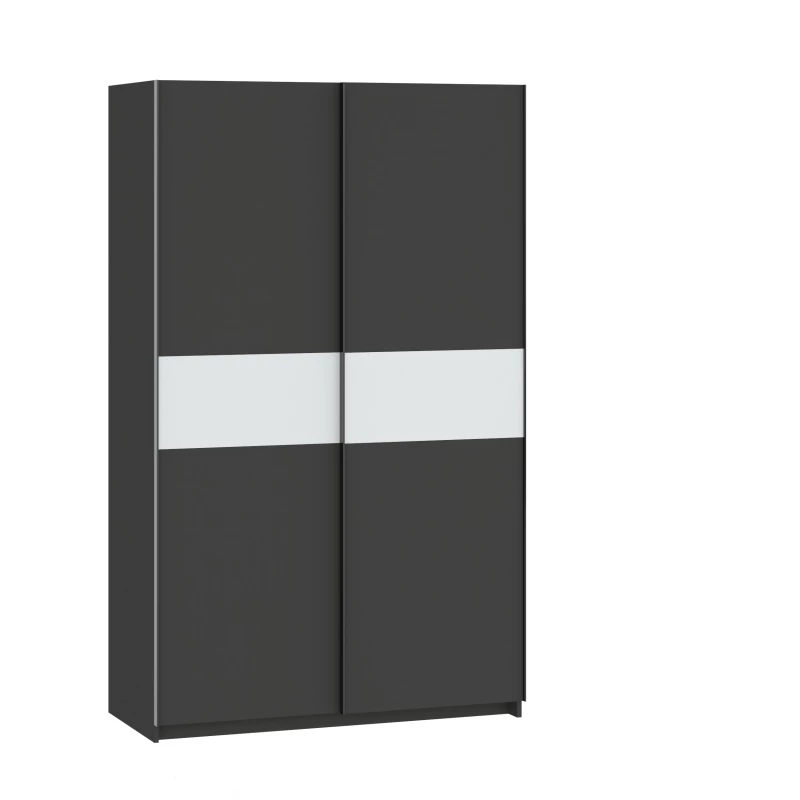 Előszobai szekrény 122 cm RANDLER - antracit / fehér