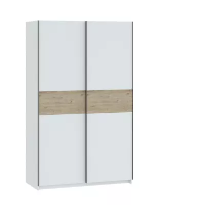 Előszobai szekrény 122 cm RANDLER - fehér / hikori dió