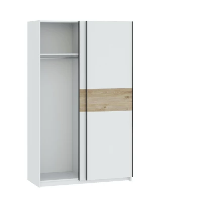 Előszobai szekrény 122 cm RANDLER - fehér / hikori dió