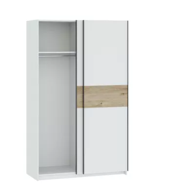 Előszobai szekrény 122 cm RANDLER - fehér / hikori dió