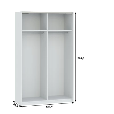 Előszobai szekrény 122 cm RANDLER - fehér / hikori dió