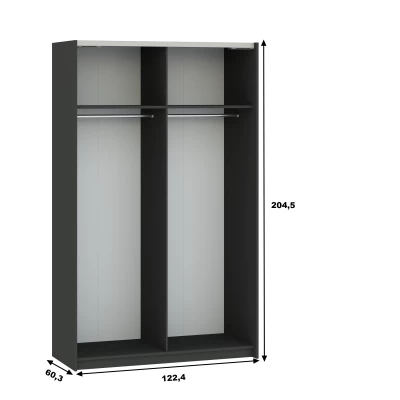 Előszobai szekrény 122 cm RANDLER - antracit / fehér