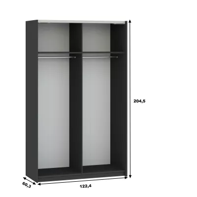 Előszobai szekrény 122 cm RANDLER - antracit / fehér