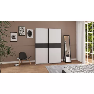 Előszobai szekrény 122 cm RANDLER - fehér / antracit