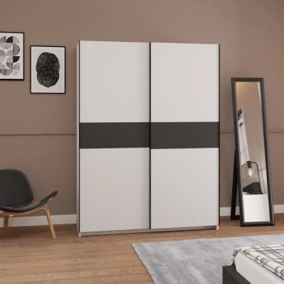 Gardrób 151 cm RANDLER - fehér / antracit