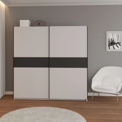 Gardrób 200 cm RANDLER - fehér / antracit