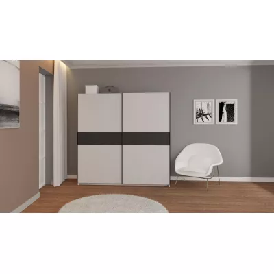 Gardrób 200 cm RANDLER - fehér / antracit