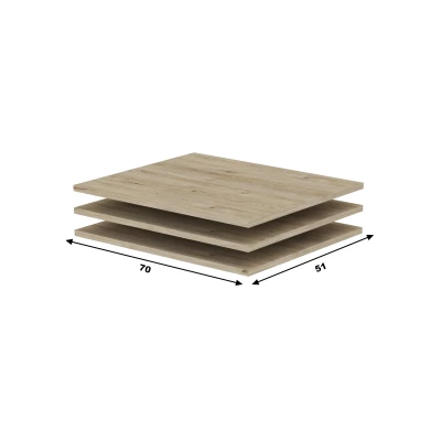 3 darabos gardrób polc szett 122 cm RANDLER - hikori diófa