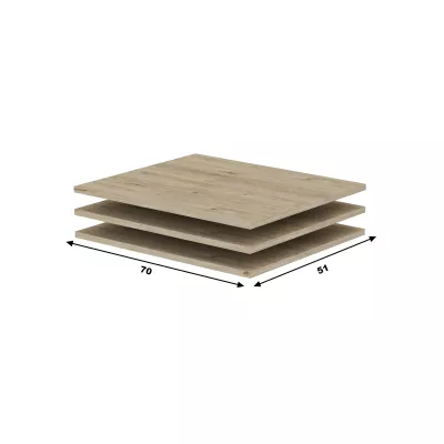3 darabos gardrób polc szett 122 cm RANDLER - hikori diófa