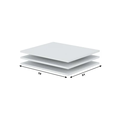 3 darabos gardrób polc szett 122 cm RANDLER - fehér