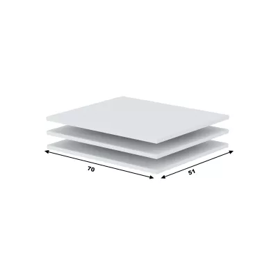 3 darabos gardrób polc szett 122 cm RANDLER - fehér