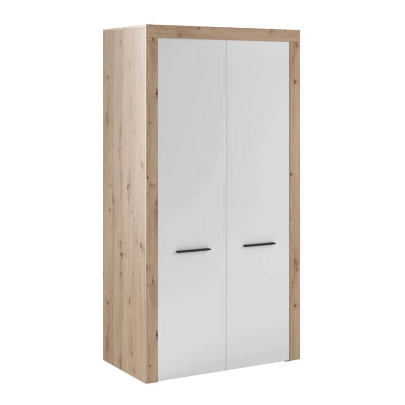 Kétajtós szekrény 100 cm WYLIE - artisan tölgy / fényes fehér