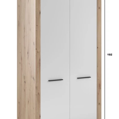 Kétajtós szekrény 100 cm WYLIE - artisan tölgy / fényes fehér