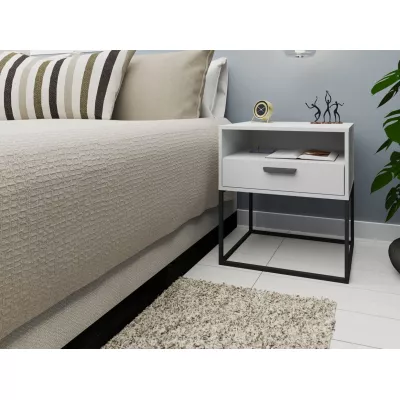 Éjjeliszekrény polccal és fiókkal MARETA 7 - fehér