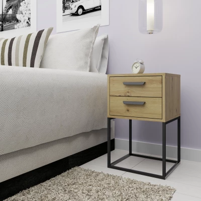 MARETA 6 fiókos éjjeliszekrény - artisan tölgyfa