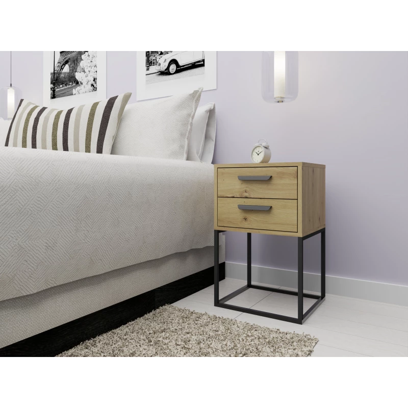 MARETA 6 fiókos éjjeliszekrény - artisan tölgyfa