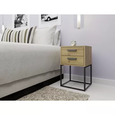 MARETA 6 fiókos éjjeliszekrény - artisan tölgyfa