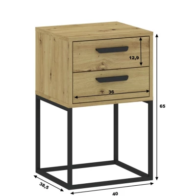 MARETA 6 fiókos éjjeliszekrény - artisan tölgyfa