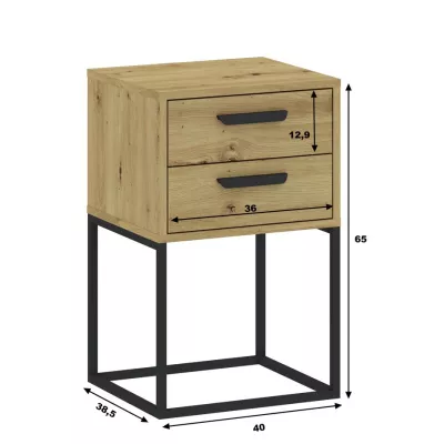 MARETA 6 fiókos éjjeliszekrény - artisan tölgyfa