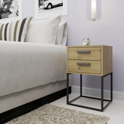 MARETA 6 fiókos éjjeliszekrény - artisan tölgyfa