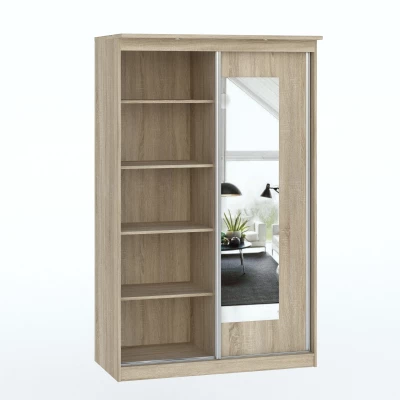 Szekrény tükörrel 120 cm ODESSA - sonoma tölgy