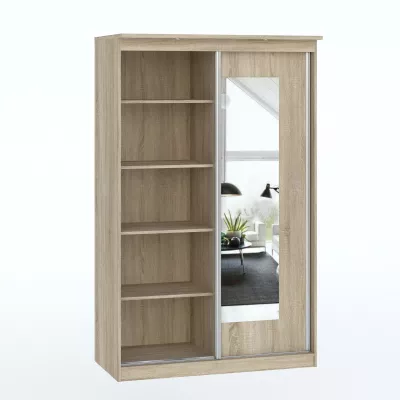 Szekrény tükörrel 120 cm ODESSA - sonoma tölgy