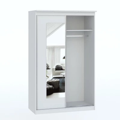 Szekrény tükörrel 120 cm ODESSA - fehér