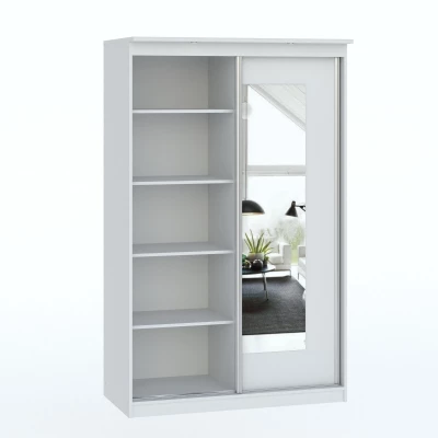Szekrény tükörrel 120 cm ODESSA - fehér