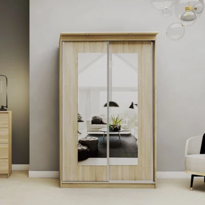 Szekrény tükörrel 120 cm ODESSA - sonoma tölgy