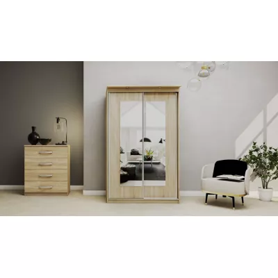 Szekrény tükörrel 120 cm ODESSA - sonoma tölgy