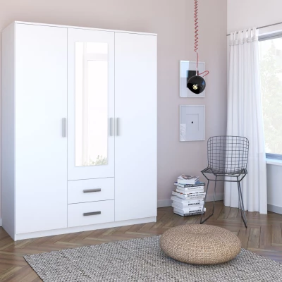 Kombinált szekrény 150 cm tükörrel SPYKE - fehér