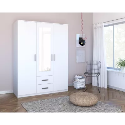 Kombinált szekrény 150 cm tükörrel SPYKE - fehér