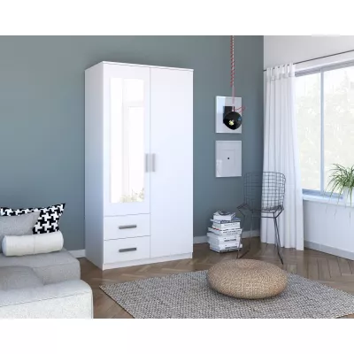 Tükrös gardrób 100 cm SPYKE - fehér