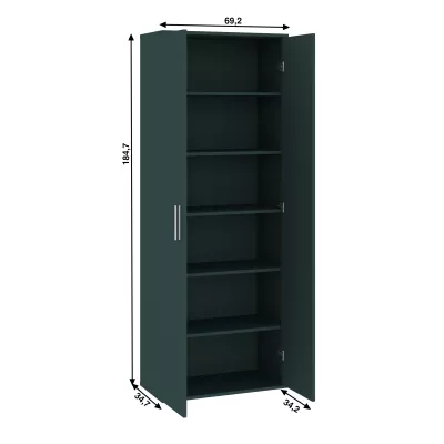 Keskeny gardróbszekrény polcokkal 69 cm SAVOY - antracit