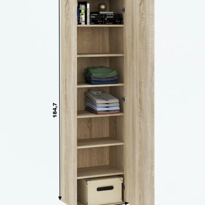 Keskeny gardróbszekrény polcokkal 50 cm SAVOY - sonoma tölgy