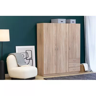 Fiókos gardróbszekrény 146 cm ROSHARON - sonoma tölgy