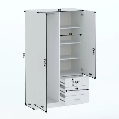 Keskeny előszobai szekrény 97 cm ROSHARON - fehér