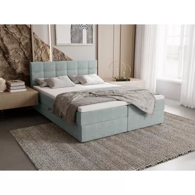 ELSIE 2 kárpitozott ágy 180x200 tárolóhellyel - menta szín