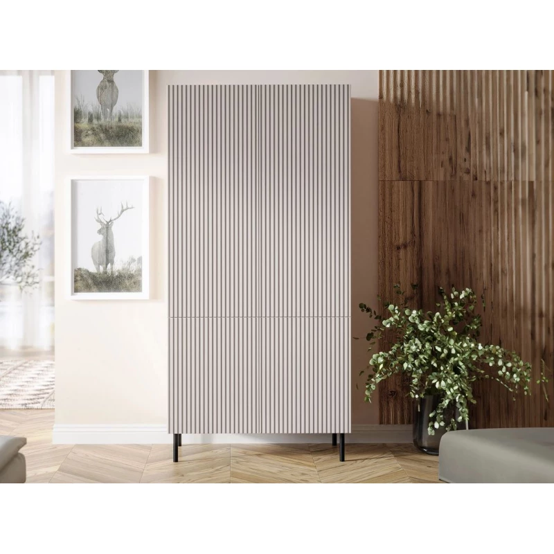 Kétajtós gardróbszekrény 90 cm AMPER - kasmír