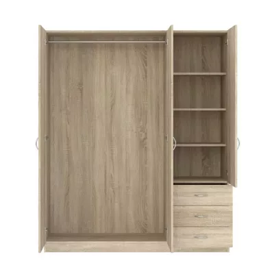 Fiókos gardróbszekrény 146 cm ROSHARON - fehér