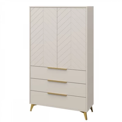 Széles gardrób 104 cm fiókokkal XELA - homokbézs