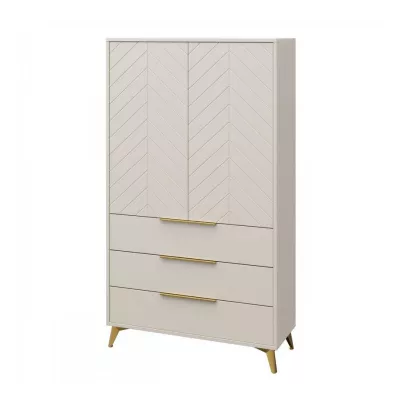 Széles gardrób 104 cm fiókokkal XELA - homokbézs